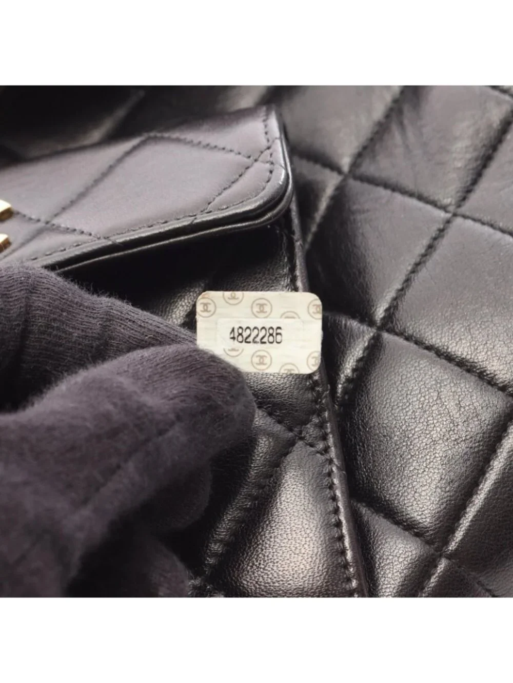 Chanel Backpack Quilted Turnlock Chain Black Lambskin Double